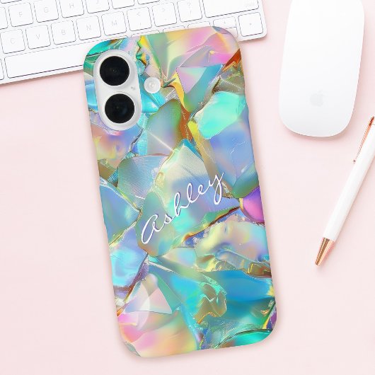 オパール地にホワイトの名前 Case-Mate iPhoneケース