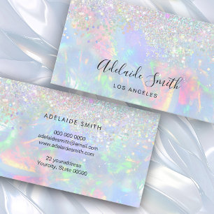オパール宝石フェイクグリッター効果 名刺