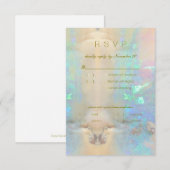 オパール宝石婚礼お祝い返信カード 招待状 (正面/裏面)