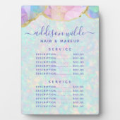 オパール宝石 パステル ビジネス 価格表 メニュー フォトプラーク (正面)