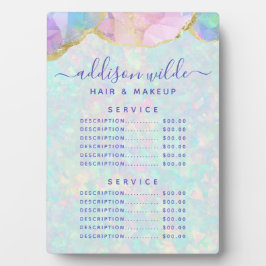 オパール宝石 パステル ビジネス 価格表 メニュー フォトプラーク