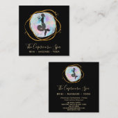 *～*オパール水彩山羊座女神マーメイド金ゴールド スクエア名刺 (正面/裏面)