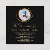 *～*オパール水彩山羊座女神マーメイド金ゴールド スクエア名刺 (裏面)