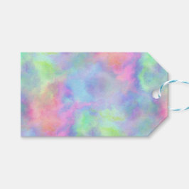 オパール水色スプラッシュ： ギフトタグ