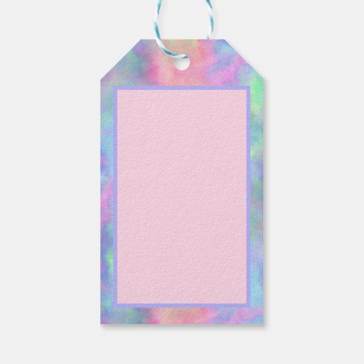 オパール水色スプラッシュ： ギフトタグ (裏面)