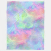 オパール水色スプラッシュ： フリースブランケット (正面)