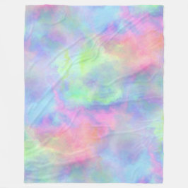 オパール水色スプラッシュ： フリースブランケット