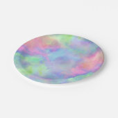 オパール水色スプラッシュ： ペーパープレート (アングル)