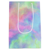 オパール水色スプラッシュ： ミディアムペーパーバッグ (裏面)