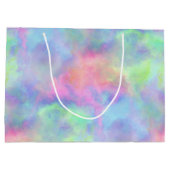 オパール水色スプラッシュ： ラージペーパーバッグ (裏面)