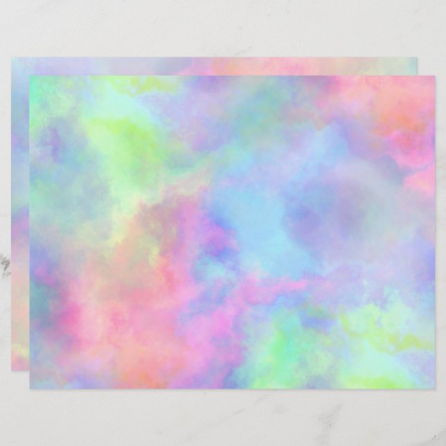 オパール水色スプラッシュ：紙シート (正面/裏面)