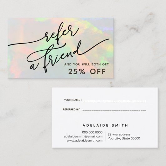 オパール澄んは友人を参照する 名刺 (正面/裏面)