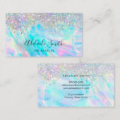 オパール石とフェイクグリッター 名刺 (正面/裏面)