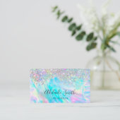 オパール石とフェイクグリッター 名刺 (スタンド正面)