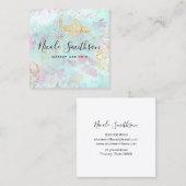 オパール石とフェイク金ゴールド箔詳細 スクエア名刺 (正面/裏面)