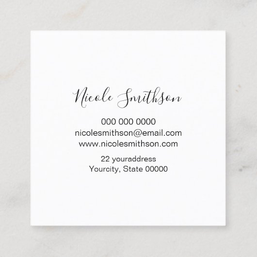 オパール石とフェイク金ゴールド箔詳細 スクエア名刺 (裏面)