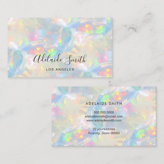 オパール石のテクスチャの背景 名刺 (正面/裏面)