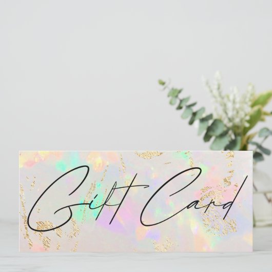 オパール石のバックグラウンドギフト証明書 (スタンド正面)