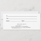 オパール石のバックグラウンドギフト証明書 (裏面)