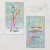 オパール石のヘアスタイルのはさみ 名刺 (正面/裏面)