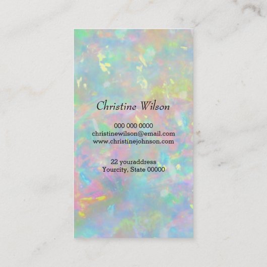 オパール石のヘアスタイルのはさみ 名刺 (裏面)