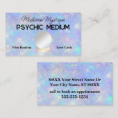 オパール石の上のサイキッククリスタルボールとグリッター 名刺 (正面/裏面)
