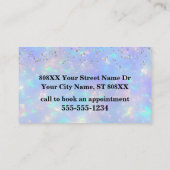 オパール石の上のサイキッククリスタルボールとグリッター 名刺 (裏面)