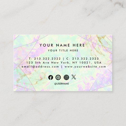 オパール石の名刺 名刺 (裏面)