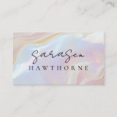 オパール石エレガントラグジュアリースクリプト名モノグラム 名刺 (正面)