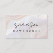 オパール石エレガントラグジュアリースクリプト名モノグラム 名刺 (正面)