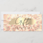 オパール石バックグラウンドギフト証明書バラ金ゴールド (正面)