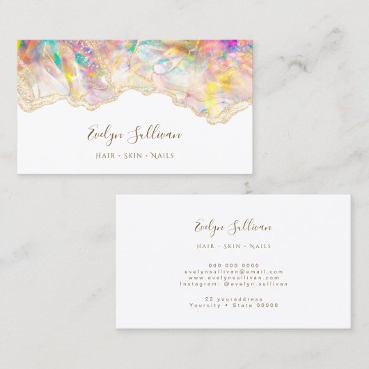 オパール縁ど名刺 名刺 (正面/裏面)