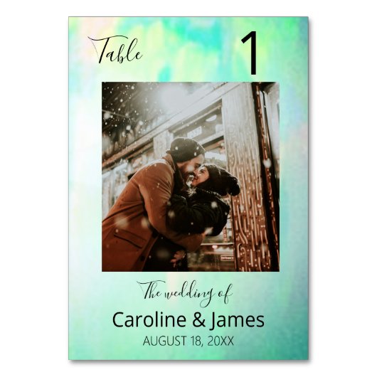 オパール美しい瞬間結婚写真のテーブル番号 テーブルナンバー (裏面)