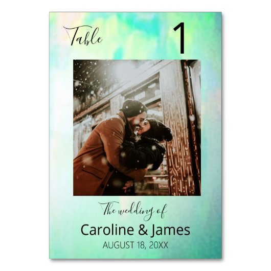 オパール美しい瞬間結婚写真のテーブル番号 テーブルナンバー (正面)