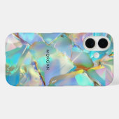 オパール背景と黒の名前 Case-Mate iPhoneケース (裏面 (横))