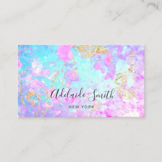 オパール色の紫色の青 名刺 (正面)