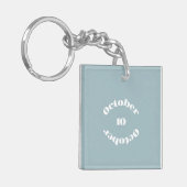 オパール誕生石 – 10月アクリルキーチェーン キーホルダー (正面左)