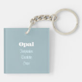 オパール誕生石 – 10月アクリルキーチェーン キーホルダー (裏面)