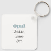 オパール誕生石 – 10月キーチェーン キーホルダー (裏面)