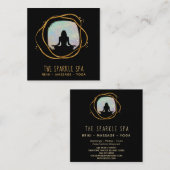 *~*オパール金ゴールドグリッターの女性の瞑想 スクエア名刺 (正面/裏面)