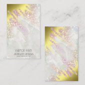 オパール金ゴールドグリッタージュエリー表示カード 名刺 (正面/裏面)