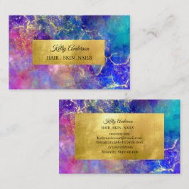 オパール金ゴールド質感マーブル名刺 名刺