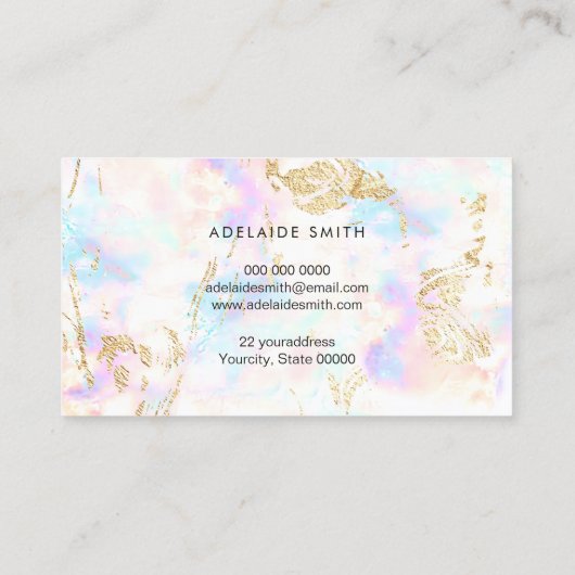 オパール鉱物石 名刺 (裏面)