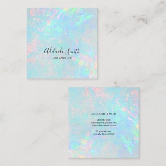オパール鉱石写真 スクエア名刺 (正面/裏面)