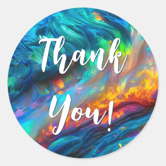 オパール鮮やか虹色 – ホログラフィエレガントック ラウンドシール (正面)