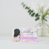 オパール・ホログラフィック・ヘア編組スタイリスト・バス 名刺 (スタンド正面)