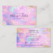 オパール・ホログラフィックMUA美しいサロンメイクアップ・アーティストBU 名刺 (正面/裏面)