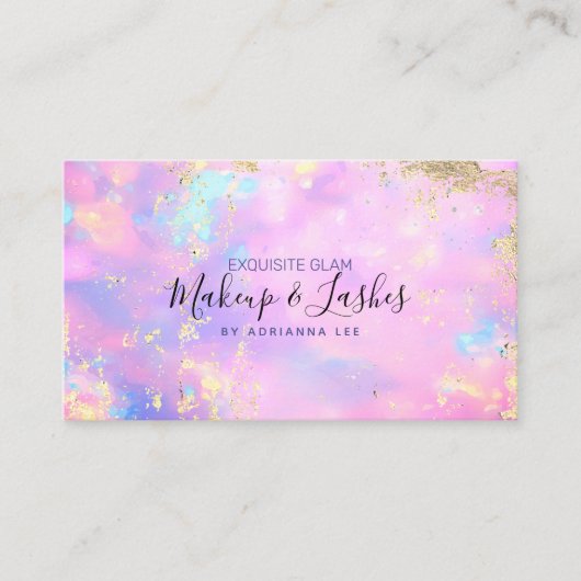 オパール・ホログラフィックMUA美しいサロンメイクアップ・アーティストBU 名刺 (正面)