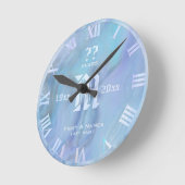 オパール・ルック結婚の記念日 ラウンド壁時計 (傾斜)