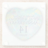 オパール 14周年 結婚記念日 ハート ガラス ガラスコースター (裏面)